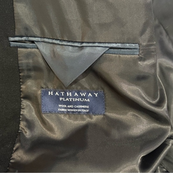 Men’s Hathaway Platinum Wool and Cashmere Blend Black Long Dress Coat- Size 46R - Picture 7 of 7